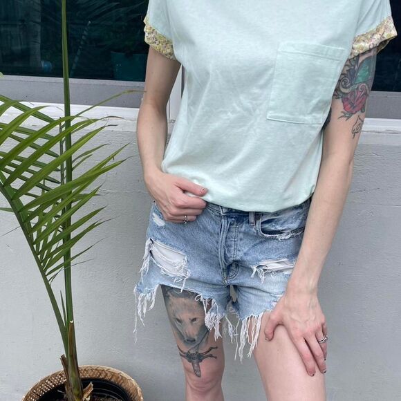 💚 Mystree Mint Green Embellished Pocket Tee - Fresh & Detailed NWT! 💚 - Picture 1 of 3